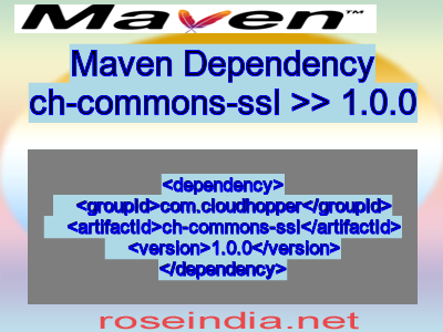 Maven dependency of ch-commons-ssl version 1.0.0