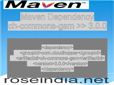 Maven dependency of ch-commons-gsm version 3.0.0