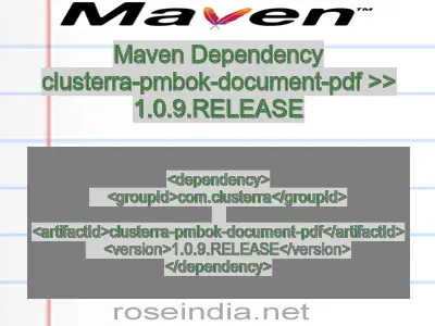 Maven dependency of clusterra-pmbok-document-pdf version 1.0.9.RELEASE