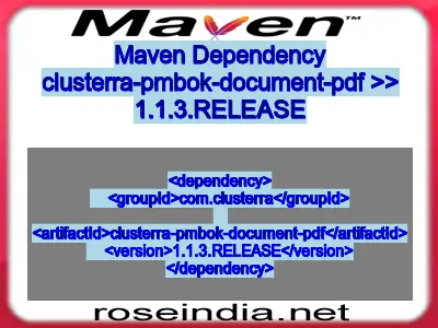 Maven dependency of clusterra-pmbok-document-pdf version 1.1.3.RELEASE