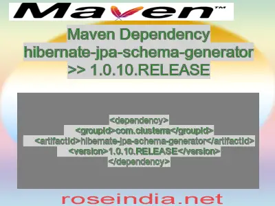 Maven dependency of hibernate-jpa-schema-generator version 1.0.10.RELEASE
