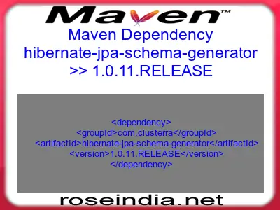 Maven dependency of hibernate-jpa-schema-generator version 1.0.11.RELEASE