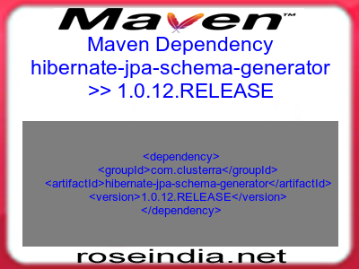 Maven dependency of hibernate-jpa-schema-generator version 1.0.12.RELEASE