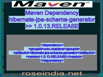 Maven dependency of hibernate-jpa-schema-generator version 1.0.13.RELEASE