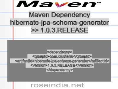 Maven dependency of hibernate-jpa-schema-generator version 1.0.3.RELEASE