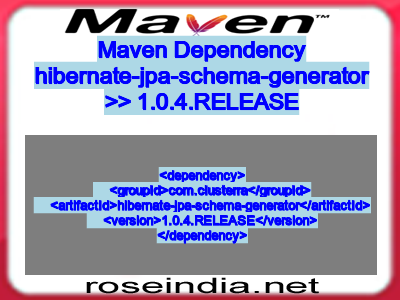 Maven dependency of hibernate-jpa-schema-generator version 1.0.4.RELEASE