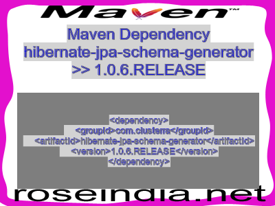 Maven dependency of hibernate-jpa-schema-generator version 1.0.6.RELEASE