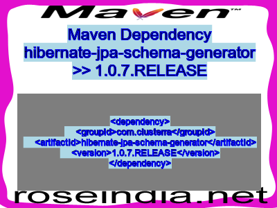 Maven dependency of hibernate-jpa-schema-generator version 1.0.7.RELEASE