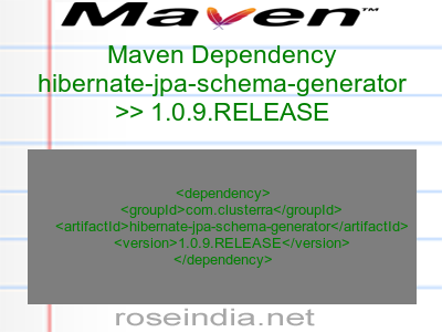 Maven dependency of hibernate-jpa-schema-generator version 1.0.9.RELEASE