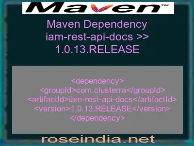 Maven dependency of iam-rest-api-docs version 1.0.13.RELEASE