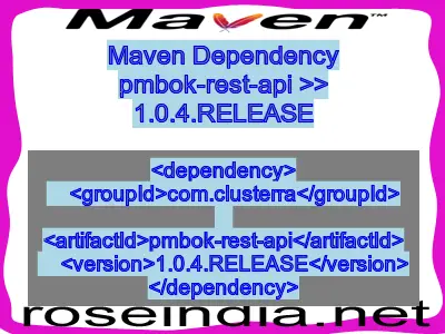 Maven dependency of pmbok-rest-api version 1.0.4.RELEASE