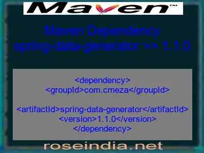 Maven dependency of spring-data-generator version 1.1.0