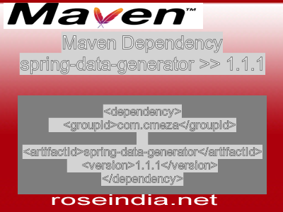 Maven dependency of spring-data-generator version 1.1.1