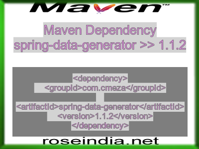 Maven dependency of spring-data-generator version 1.1.2