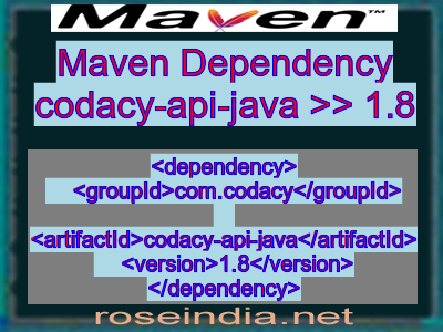 Maven dependency of codacy-api-java version 1.8