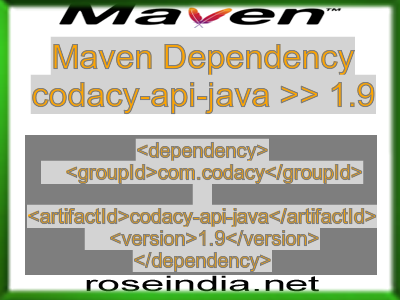 Maven dependency of codacy-api-java version 1.9