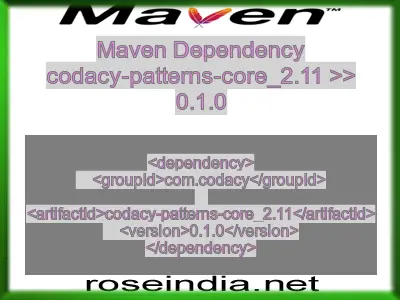 Maven dependency of codacy-patterns-core_2.11 version 0.1.0