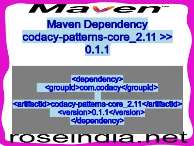 Maven dependency of codacy-patterns-core_2.11 version 0.1.1