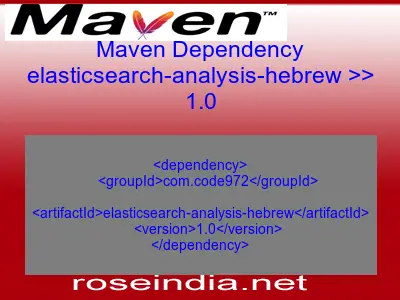 Maven dependency of elasticsearch-analysis-hebrew version 1.0