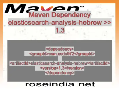 Maven dependency of elasticsearch-analysis-hebrew version 1.3
