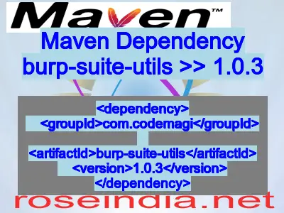 Maven dependency of burp-suite-utils version 1.0.3
