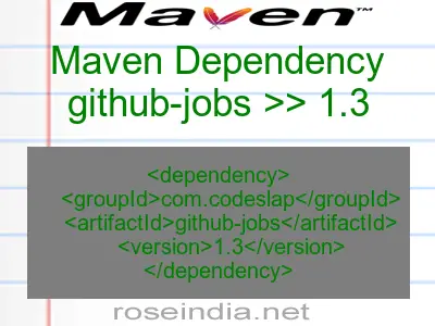 Maven dependency of github-jobs version 1.3