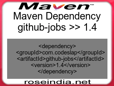 Maven dependency of github-jobs version 1.4
