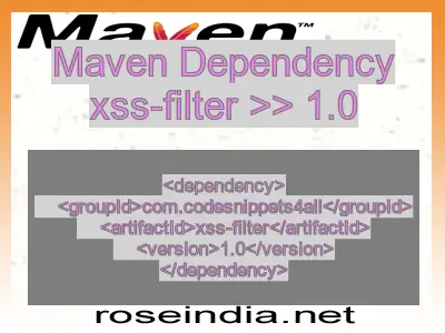 Maven dependency of xss-filter version 1.0