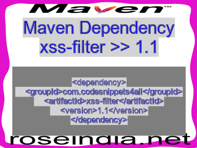 Maven dependency of xss-filter version 1.1