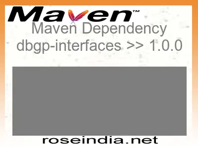 Maven dependency of dbgp-interfaces version 1.0.0