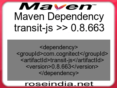 Maven dependency of transit-js version 0.8.663