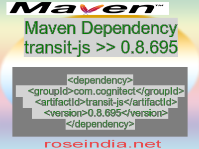 Maven dependency of transit-js version 0.8.695
