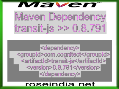 Maven dependency of transit-js version 0.8.791