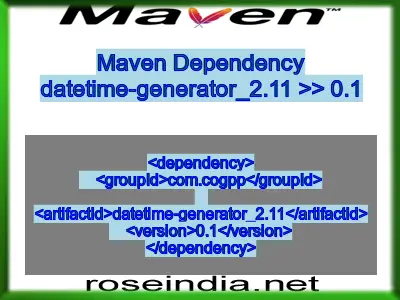 Maven dependency of datetime-generator_2.11 version 0.1