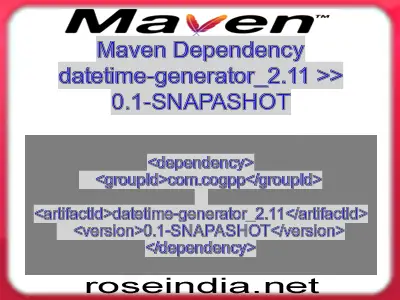 Maven dependency of datetime-generator_2.11 version 0.1-SNAPASHOT