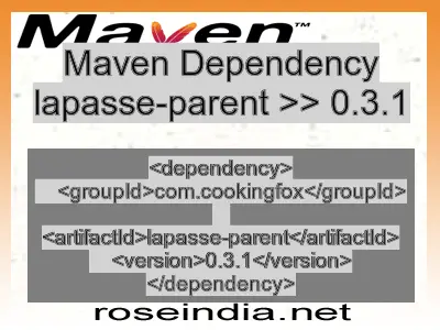 Maven dependency of lapasse-parent version 0.3.1