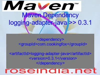 Maven dependency of logging-adapter-java version 0.3.1