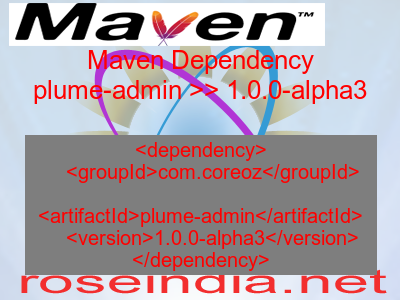 Maven dependency of plume-admin version 1.0.0-alpha3