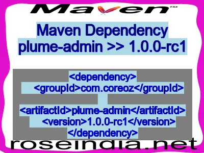 Maven dependency of plume-admin version 1.0.0-rc1