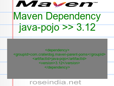 Maven dependency of java-pojo version 3.12