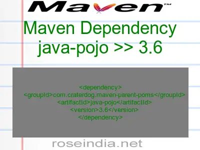 Maven dependency of java-pojo version 3.6