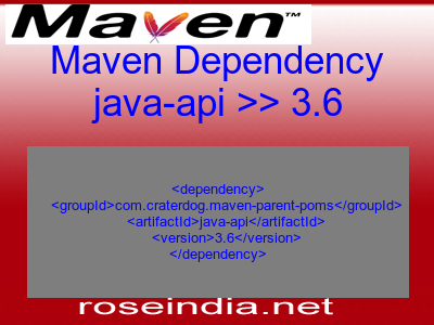 Maven dependency of java-api version 3.6