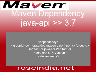 Maven dependency of java-api version 3.7