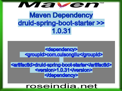 Maven dependency of druid-spring-boot-starter version 1.0.31