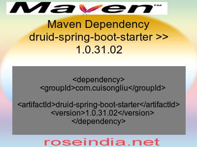 Maven dependency of druid-spring-boot-starter version 1.0.31.02