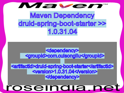 Maven dependency of druid-spring-boot-starter version 1.0.31.04