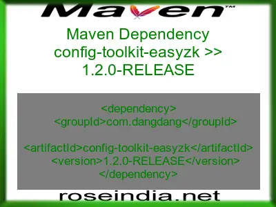 Maven dependency of config-toolkit-easyzk version 1.2.0-RELEASE