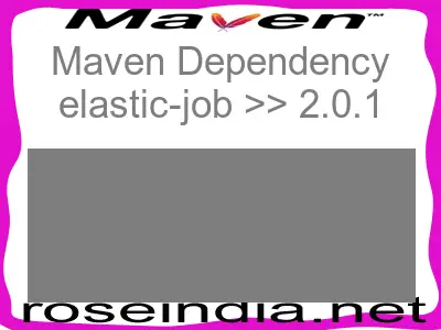 Maven dependency of elastic-job version 2.0.1