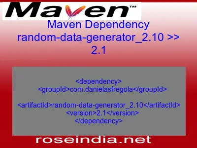 Maven dependency of random-data-generator_2.10 version 2.1