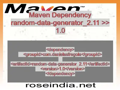 Maven dependency of random-data-generator_2.11 version 1.0